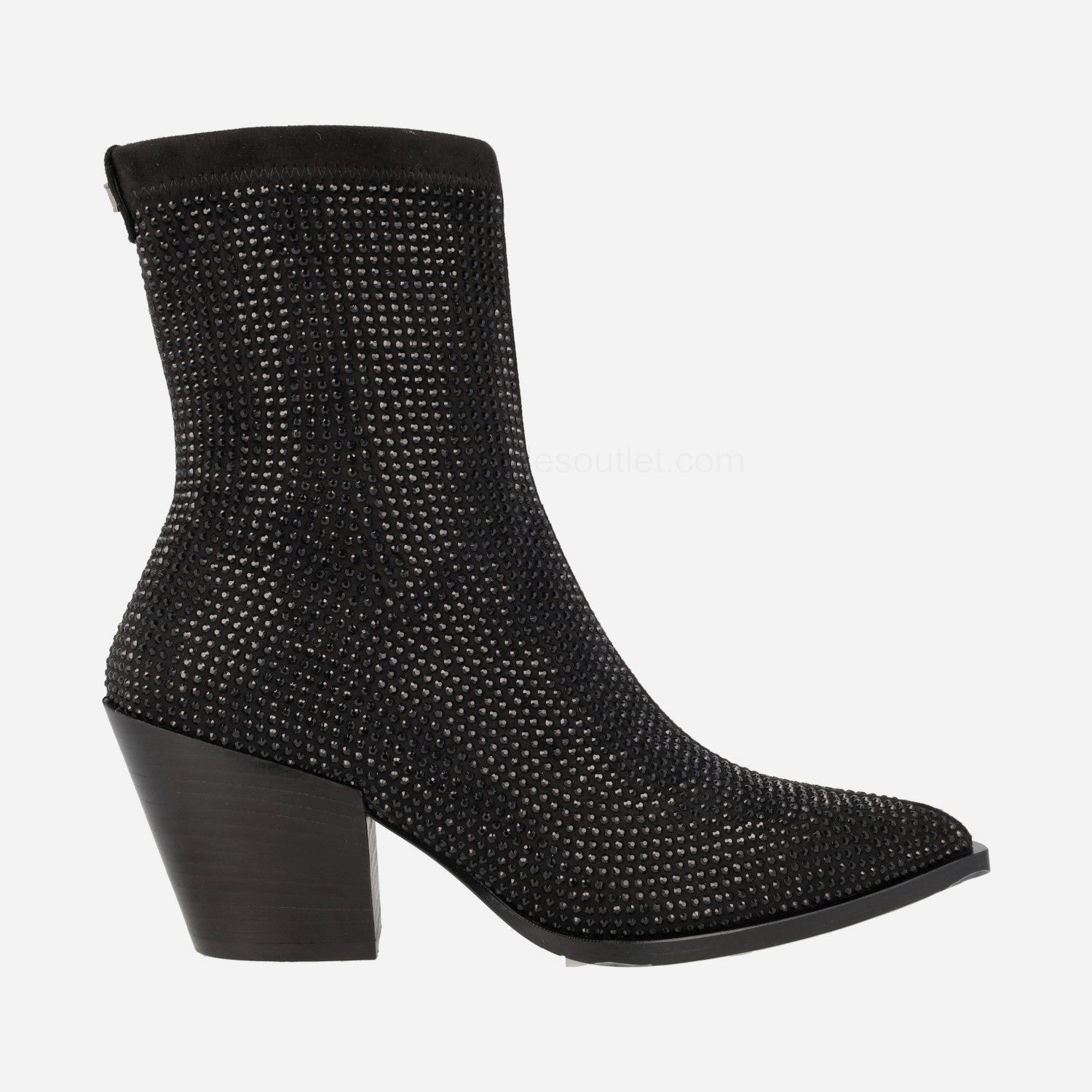 (image for) Black ankle boots in elastic fabric with strass | pedro miralles outlet-1796
