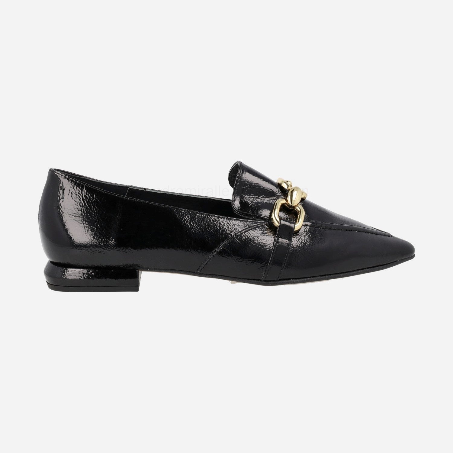 (image for) Pedro Miralles Monastir black patent leather loafers with gold metalli | pedro miralles outlet-1802