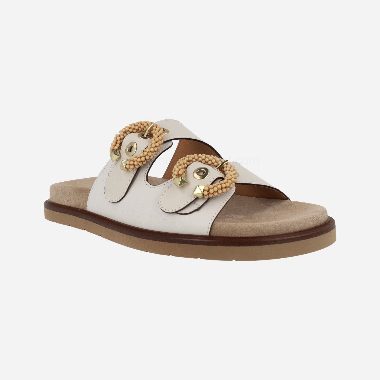 (image for) Flat leather sandals with fantasy buckles Pori | pedro miralles outlet-1777