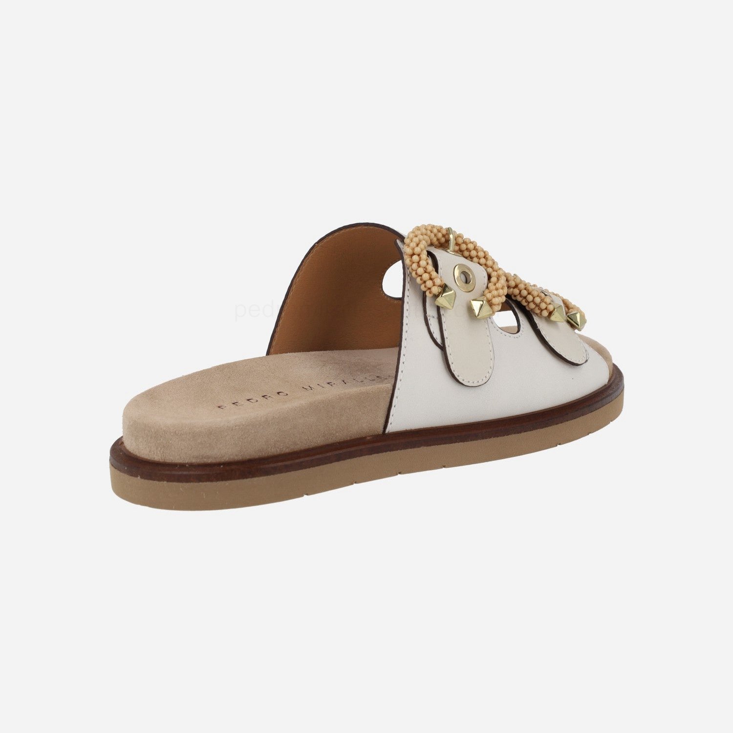 (image for) Flat leather sandals with fantasy buckles Pori | pedro miralles outlet-1777