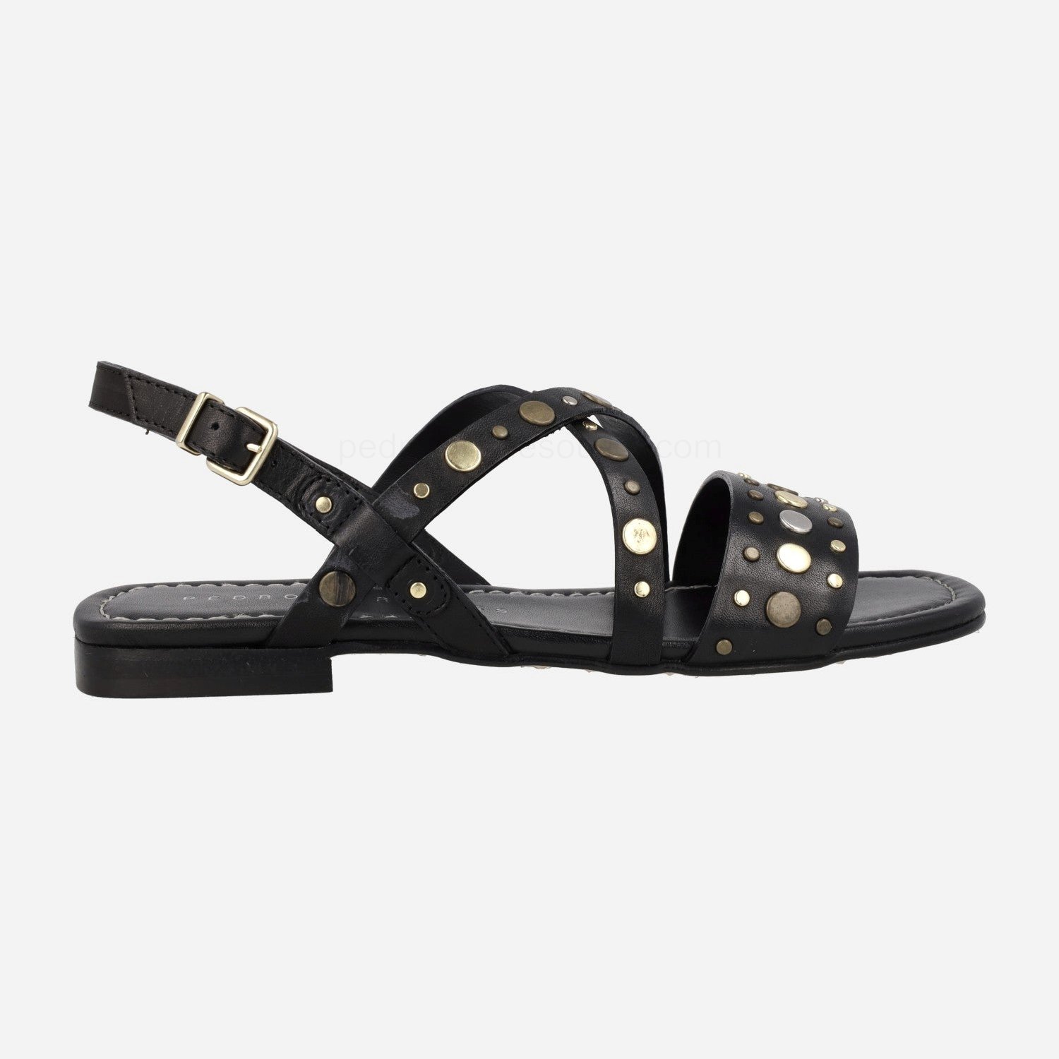 (image for) Alcudia Flat Leather sandals with metal studs | pedro miralles outlet-1775