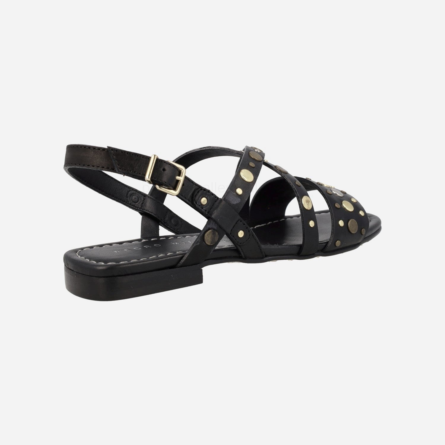 (image for) Alcudia Flat Leather sandals with metal studs | pedro miralles outlet-1775