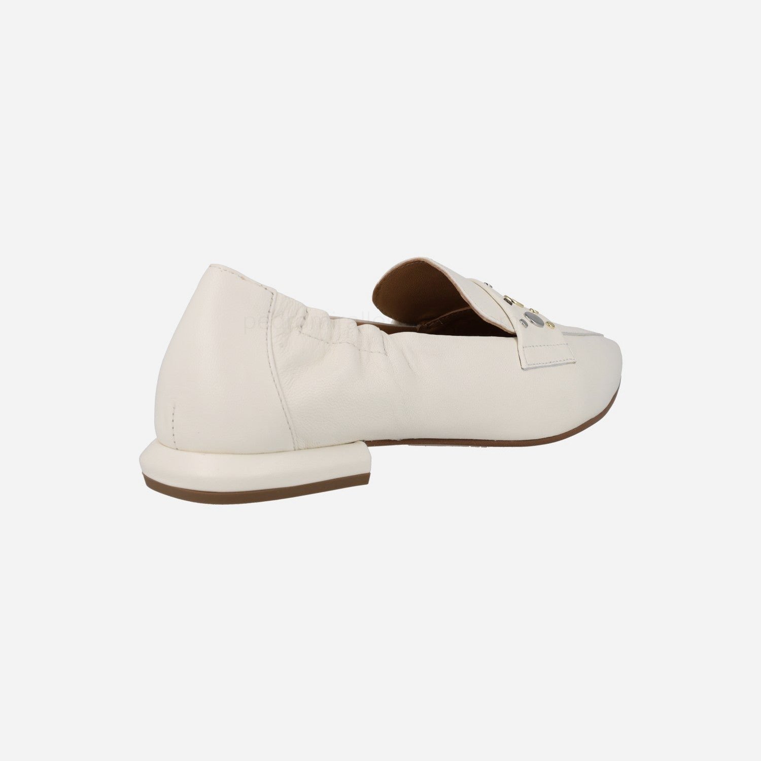 (image for) White leather moccasins with metallic studs by Pedro Miralles | pedro miralles outlet-1783