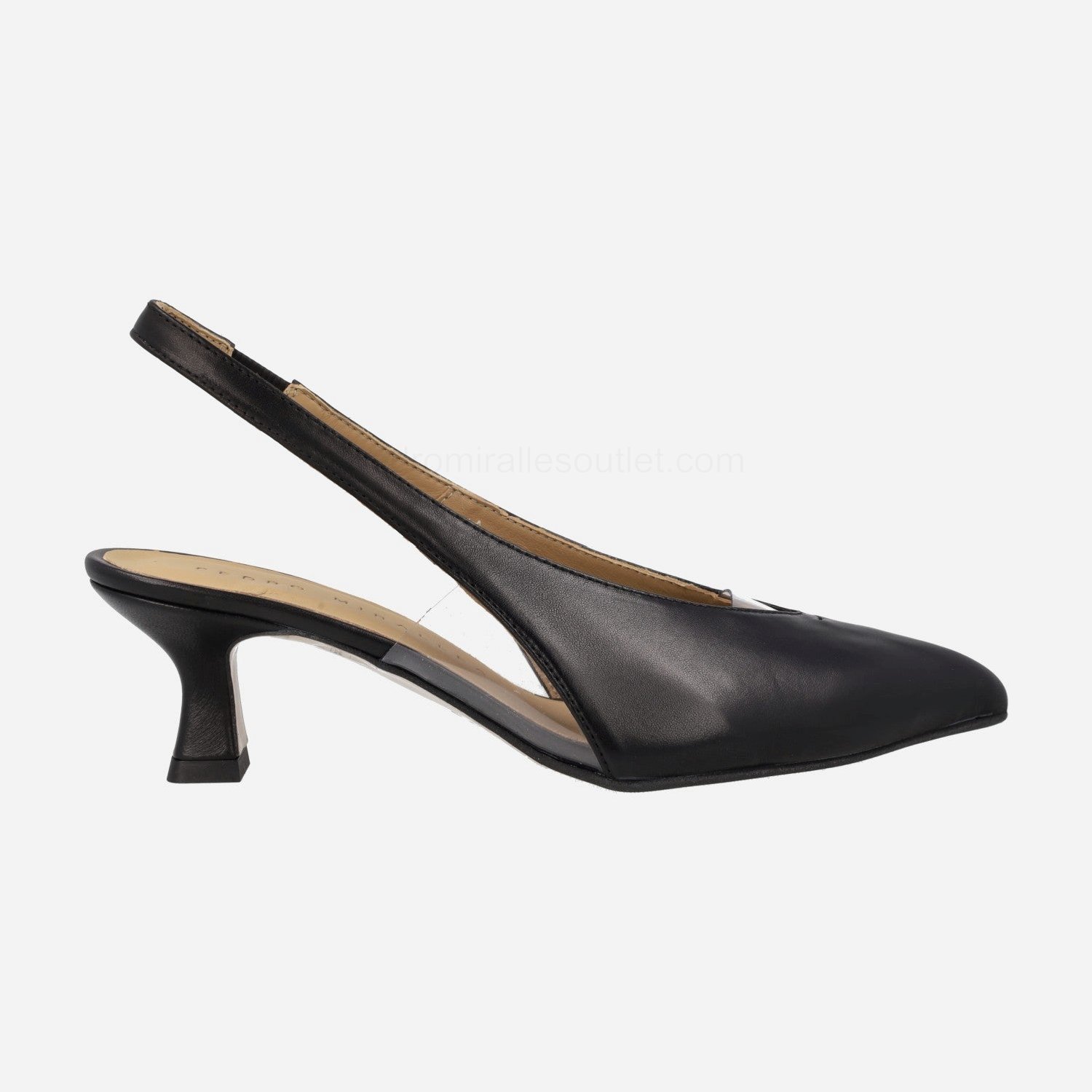 (image for) Black pumps in leather and vynil combination | pedro miralles outlet-1769