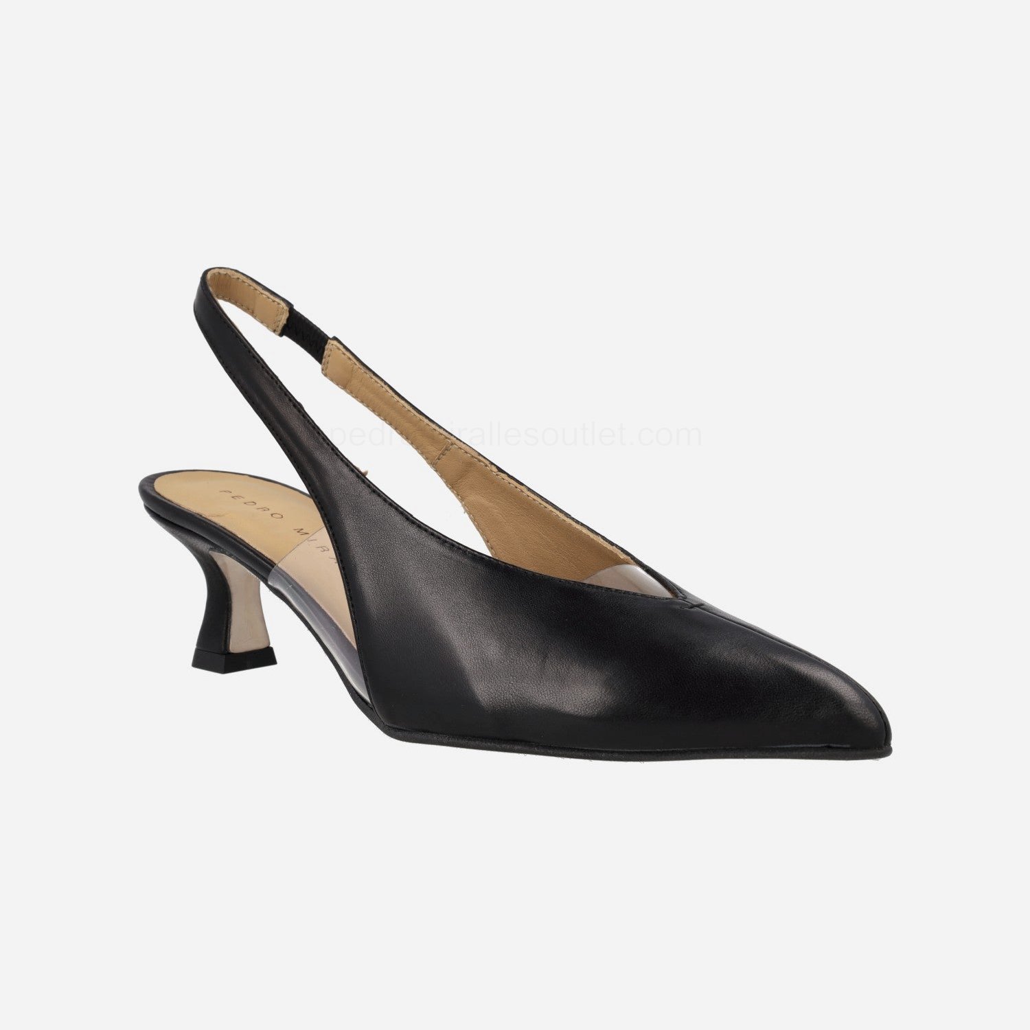 (image for) Black pumps in leather and vynil combination | pedro miralles outlet-1769