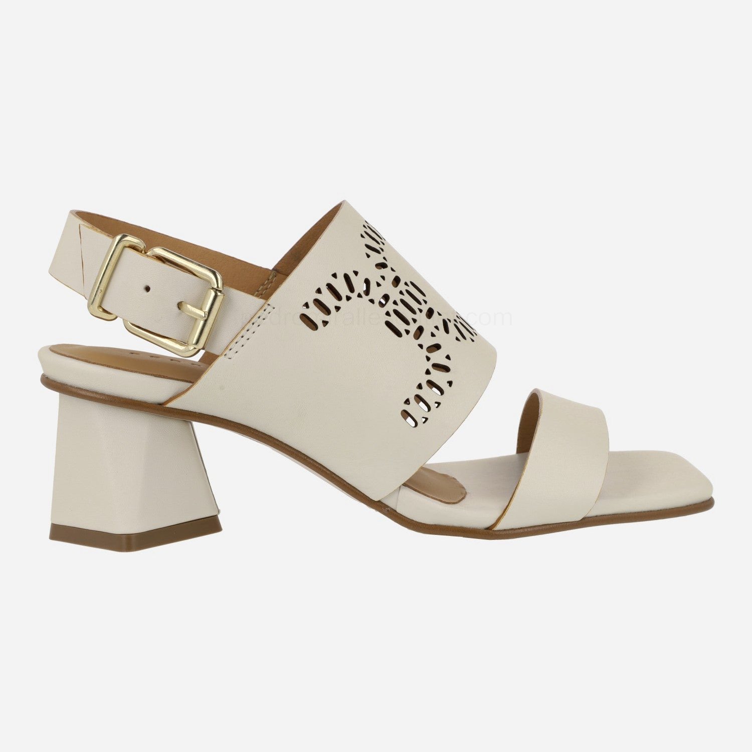 (image for) Manarola Sandals in off white leather with geometric heels | pedro miralles outlet-1784