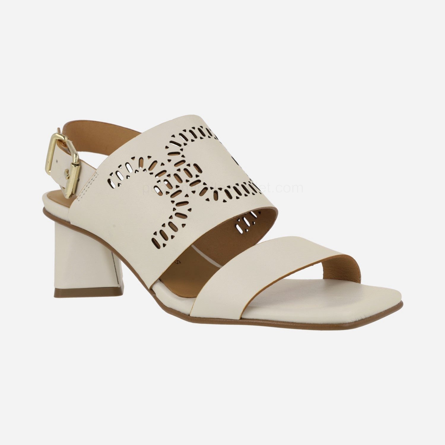 (image for) Manarola Sandals in off white leather with geometric heels | pedro miralles outlet-1784