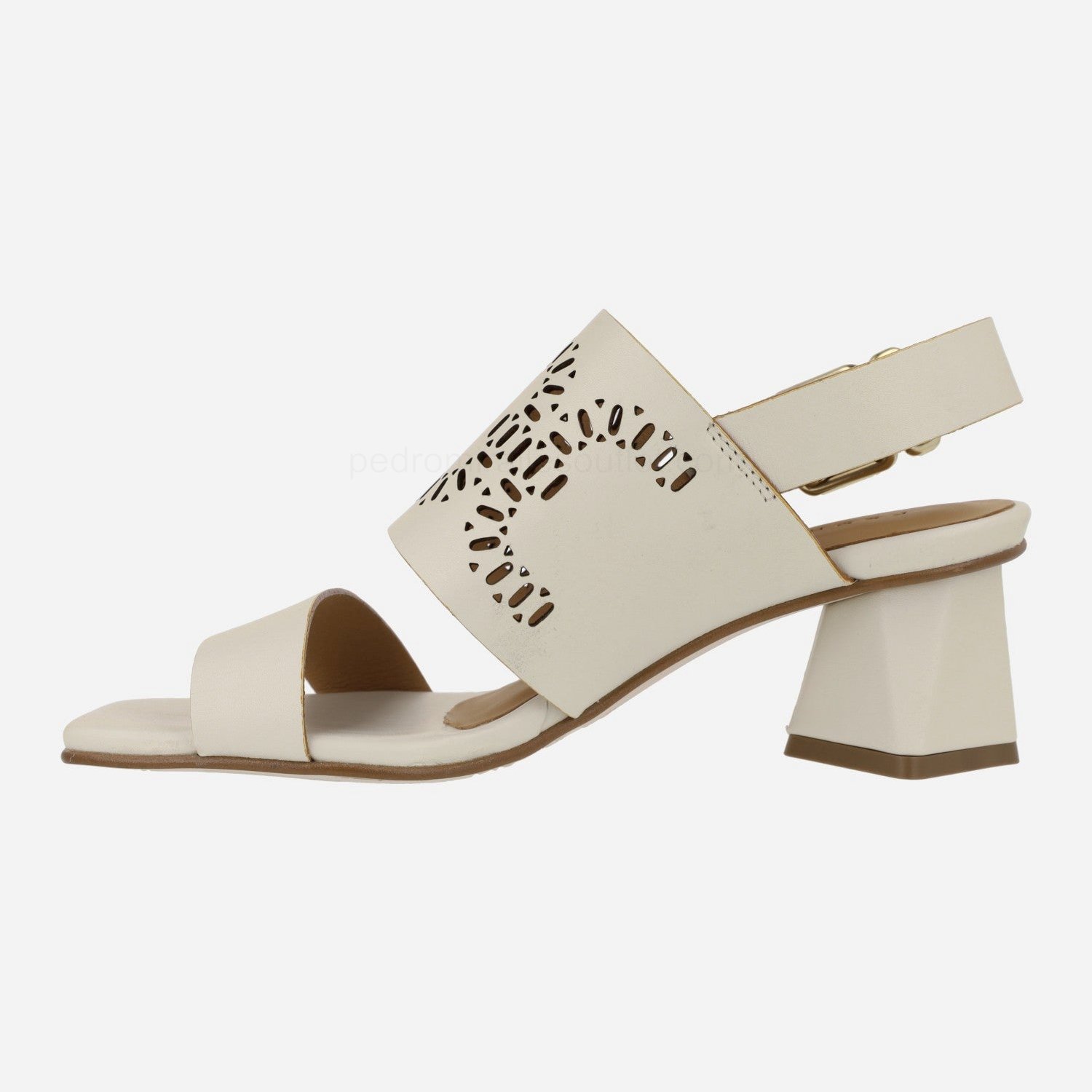 (image for) Manarola Sandals in off white leather with geometric heels | pedro miralles outlet-1784