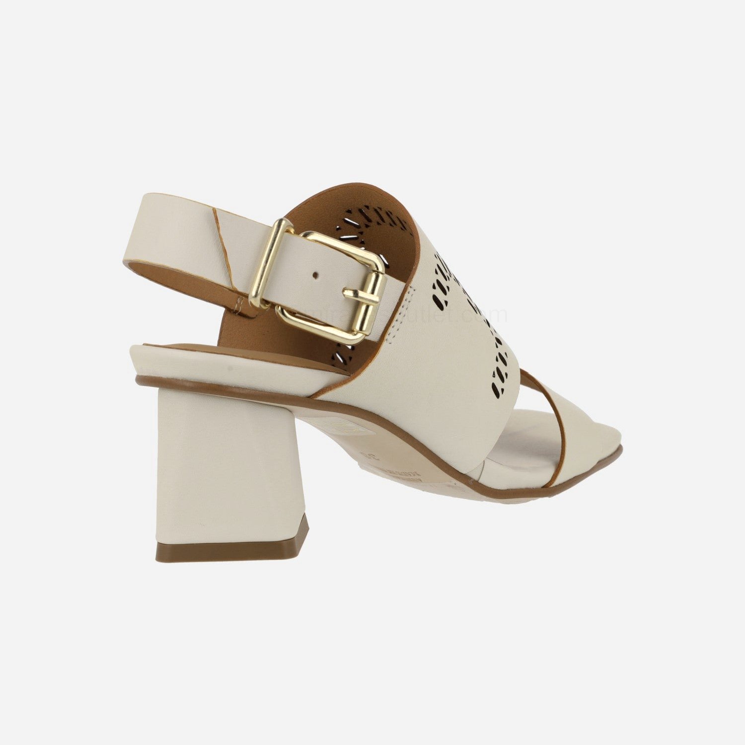 (image for) Manarola Sandals in off white leather with geometric heels | pedro miralles outlet-1784