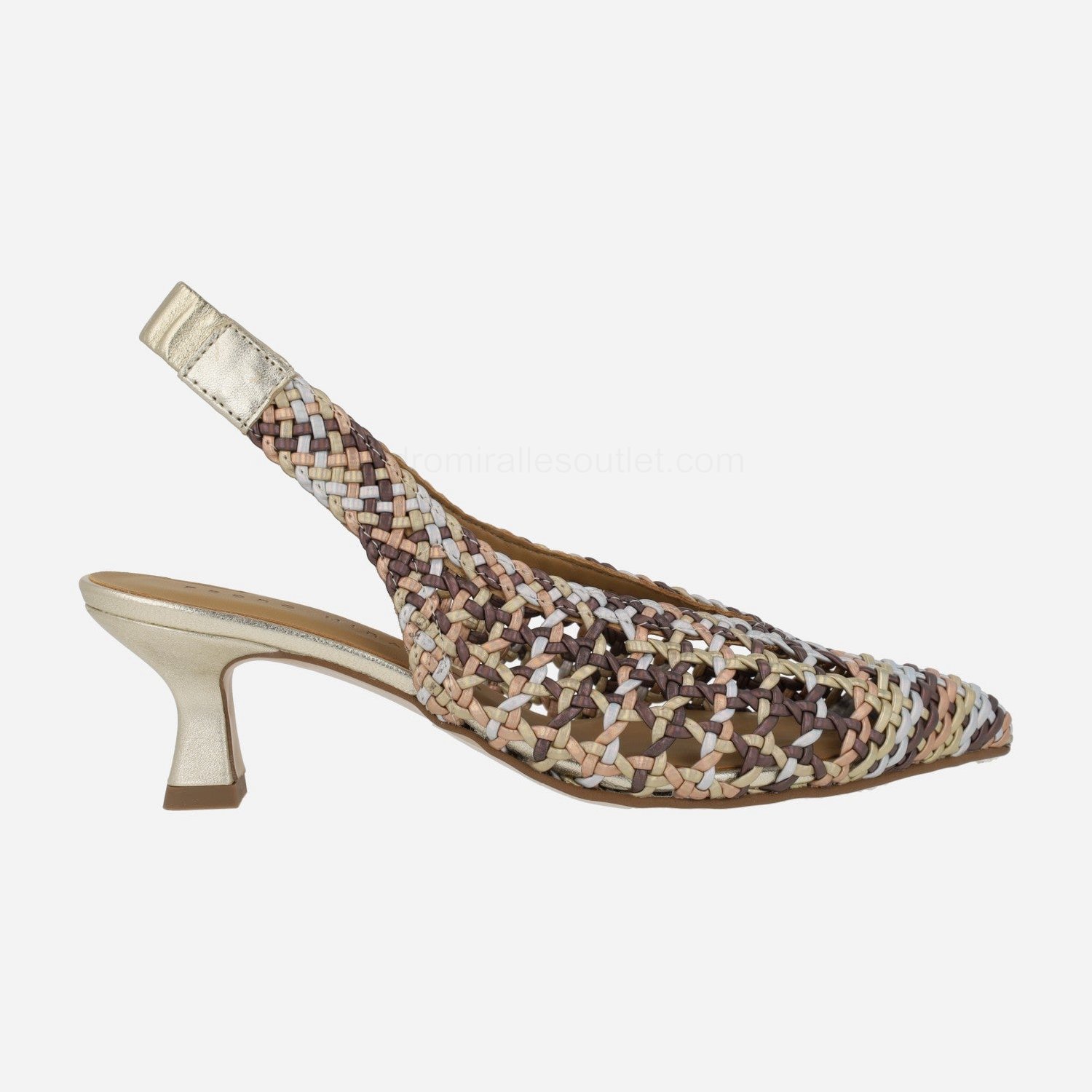 (image for) Braided leather pumps Guadalquivir in multicolor metallic | pedro miralles outlet-1764