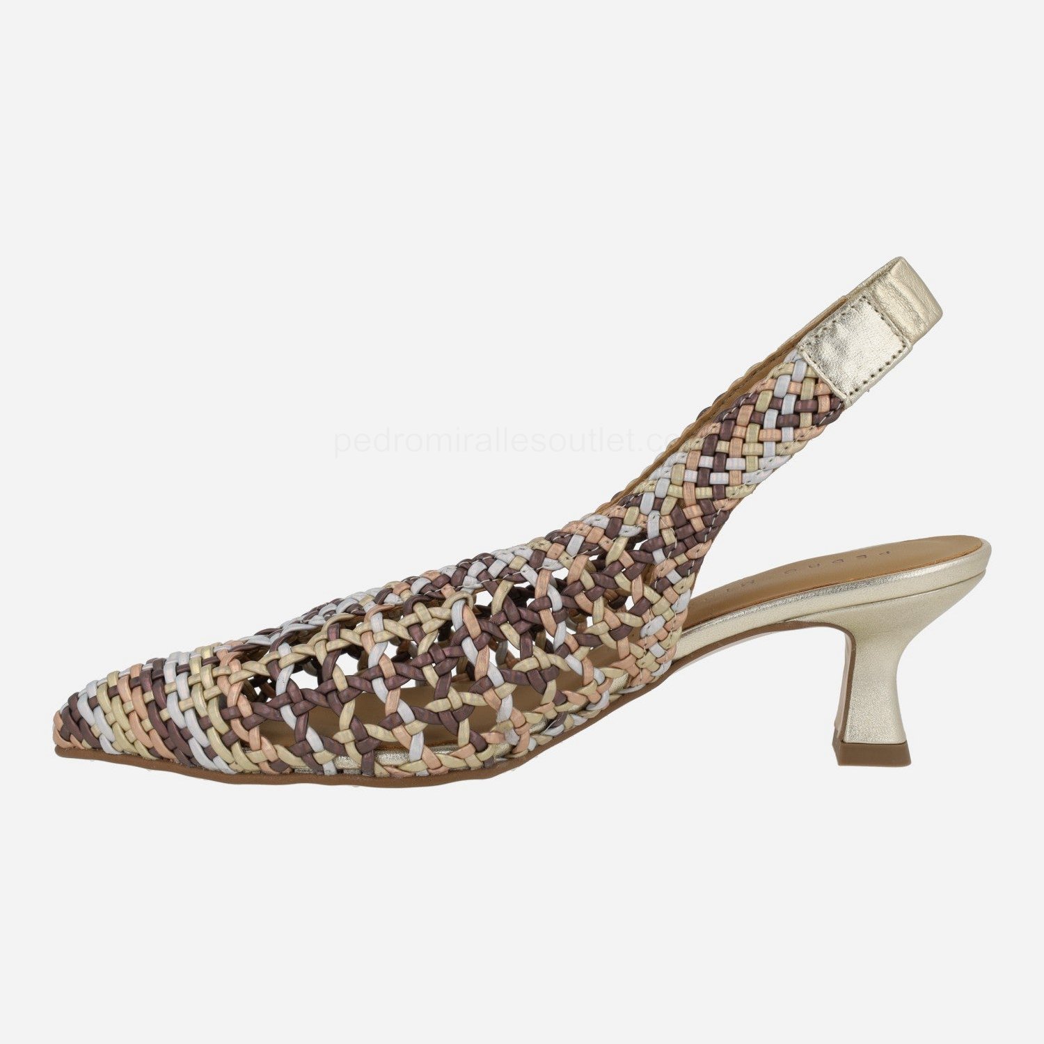 (image for) Braided leather pumps Guadalquivir in multicolor metallic | pedro miralles outlet-1764