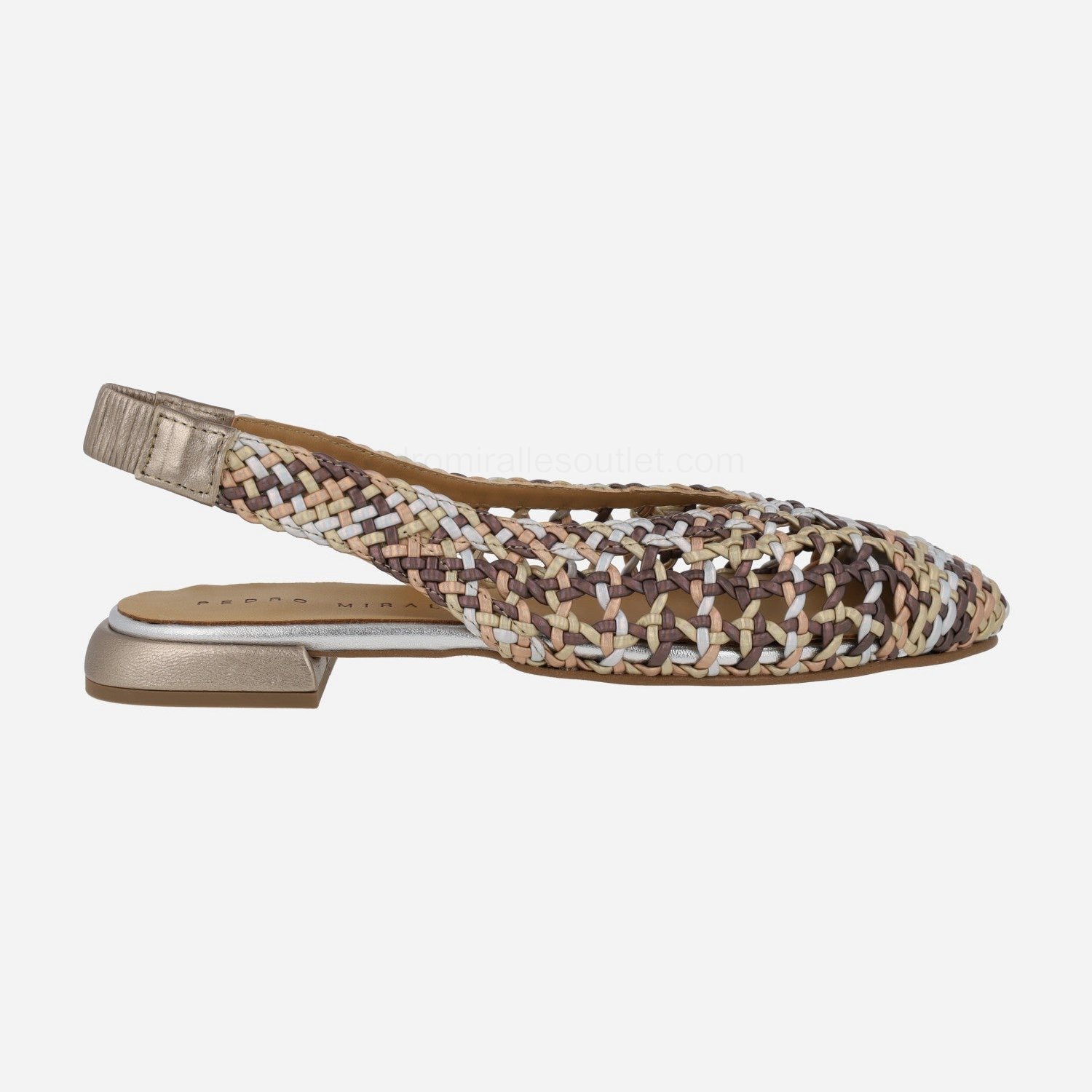 (image for) Olimpia Multi Metal braided leather ballerinas | pedro miralles outlet-1762 - Click Image to Close